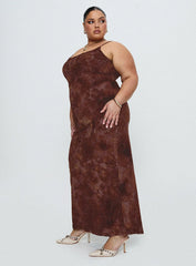 Knox Maxi Dress Chocolate Paisley Curve