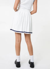 Pleated Mini Skirt With Contrast Binding