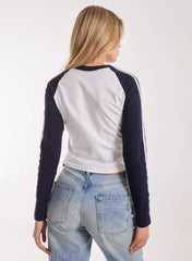 Long Sleeve Contrast Crew Top