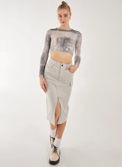 Washed Print Long Sleeve Brooklyn Top