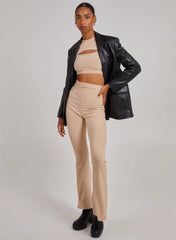 Ribbed Flare Trousers