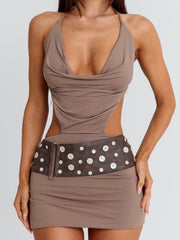 ELLY MINI DRESS BROWN