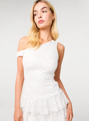 Ruffle Hem Lace Dress