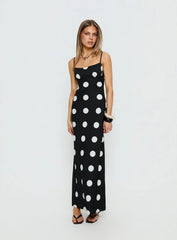 Avienna Maxi Dress Black Polka Dot