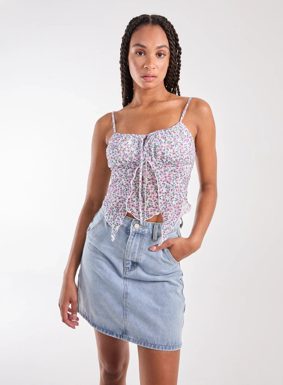Ditsy Print Butterfly Cami Top