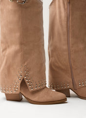 Stud Tall Cape Cowboy Boots