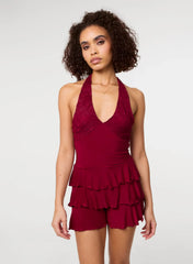 Lace Ruffle Playsuit