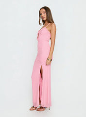 Soulina Ruched Maxi Dress Pink
