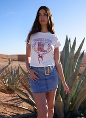 Denim Belted Mini Skirt