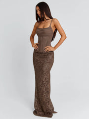 HADLAI MAXI DRESS BROWN