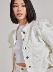 Frill Shoulder Denim Jacket