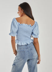 Puff Sleeve Tie Top