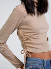 Ruched Crop Ribbed Top