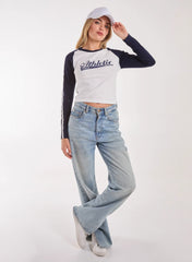 Long Sleeve Contrast Crew Top