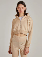 Cropped Zip Through Hoodie