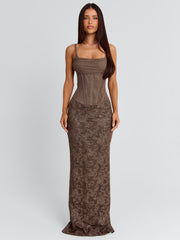 HADLAI MAXI DRESS BROWN