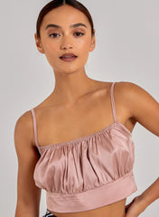Satin Ruched Cami Top