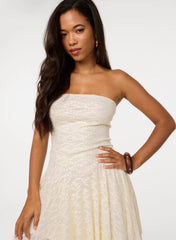 Lace Asymmetric Mini Dress