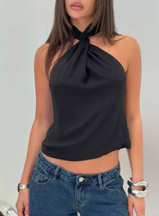 Adalynne Twist Front Top Black