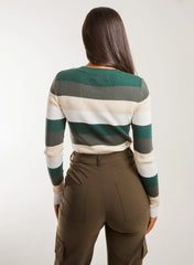 Striped Knitted Long Sleeve Jumper