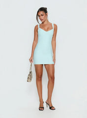 Justina Bandage Mini Dress Pastel Blue