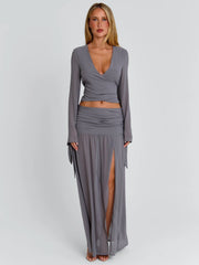 LIVVIE MAXI SKIRT GREY