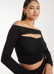 Ripple Letterbox Long Sleeve Top
