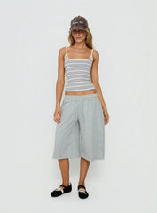 Giya Contrast Trim Cami Top Blue Stripe