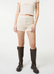 Textured Stretch Mini Shorts