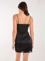 Animal Jacquard Lace Trim Mini Dress