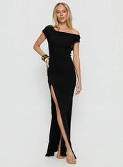 Corlee Draped Tie Back Maxi Dress Black