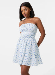 Ditsy Bandeau Mini Dress