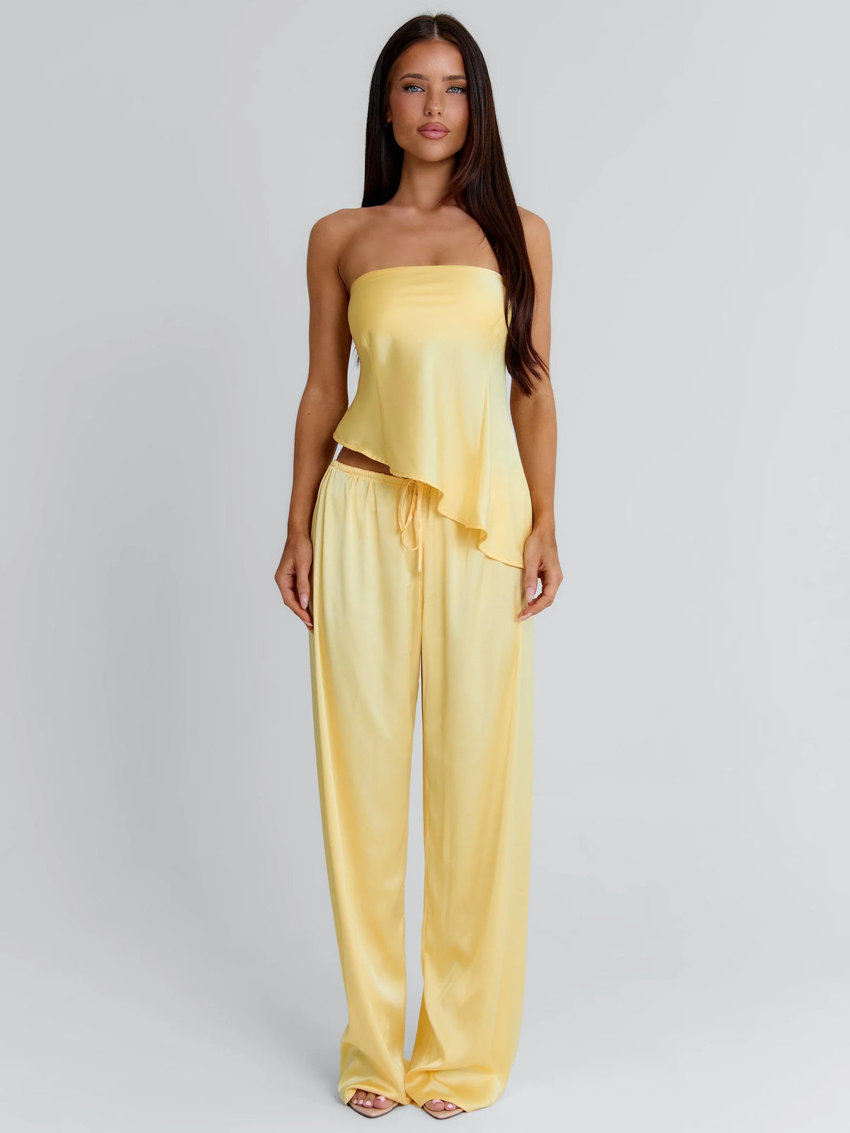 CLOVELLY SATIN PANTS YELLOW