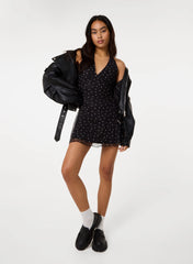 Halter Mini Dress In Polka Dot