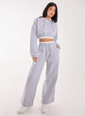 Contrast Waistband Cropped Hoodie