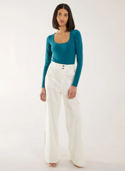 Long Sleeve Square Neck Bodysuit