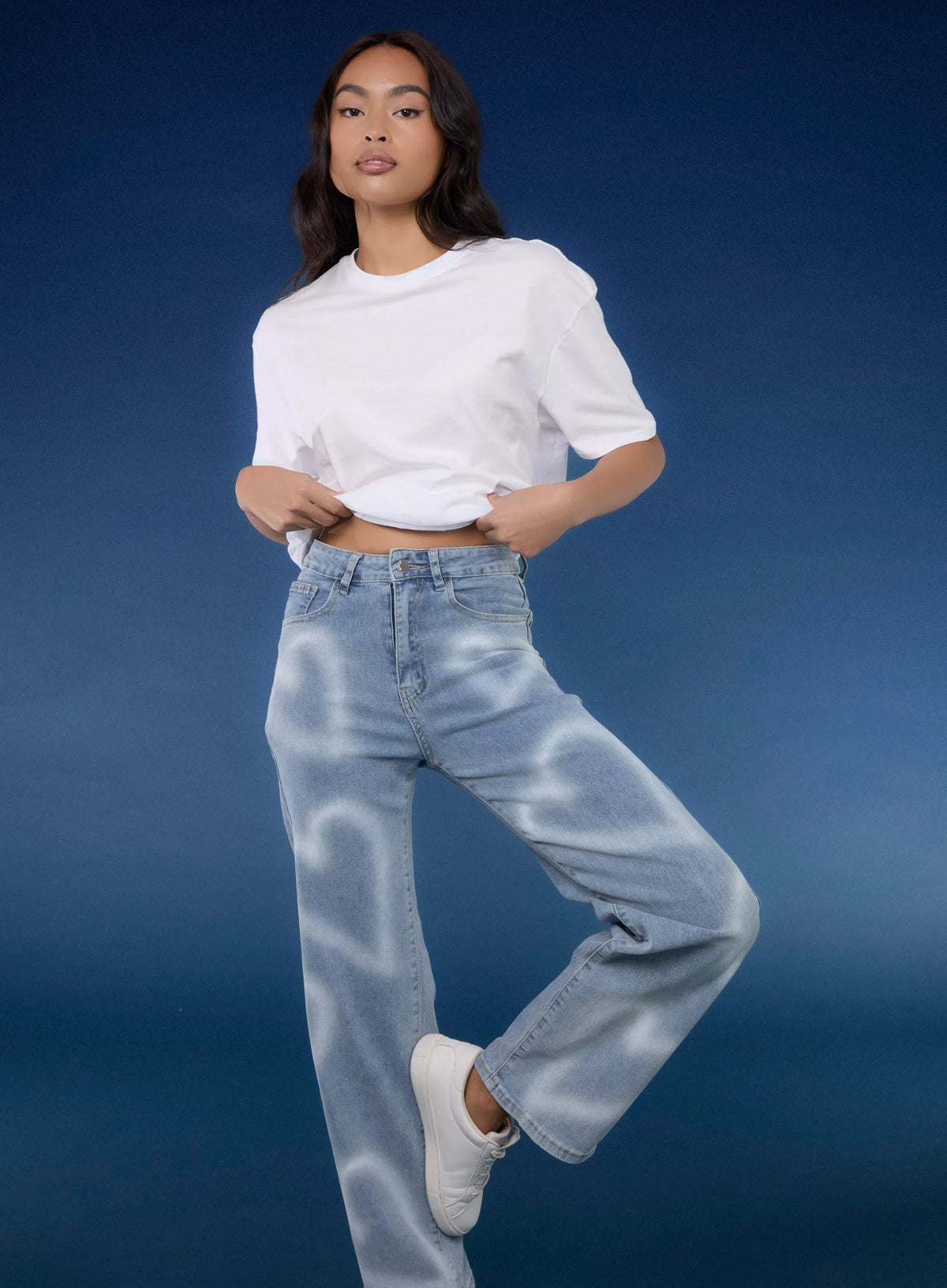 Spray Heart Detail Jeans
