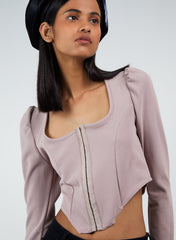 Long Sleeve Corset Top