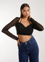 Lace Halterneck Corset Top