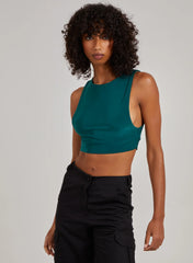 Sleeveless Slinky Crop Top