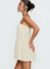 Gypsea Strapless Swing Mini Dress Butter Yellow