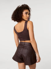 Bra Cup Suede Top