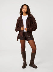 Faux Suede Oversized Jacket