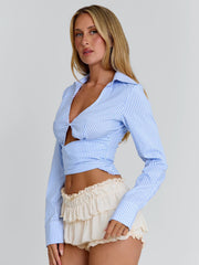 ALYISSIA TOP BLUE STRIPE