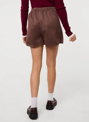 Suede Skort Slit Skirt