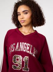 Metallic Leopard Long Sleeve Sports Jersey