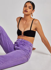 Gold Trim Slinky Crop Top