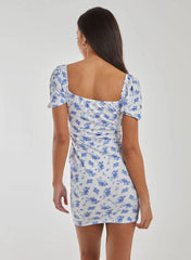 Floral Puff Sleeve Mini Dress