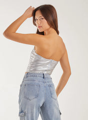 Metallic Corset Top