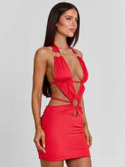 TRINA MINI DRESS RED